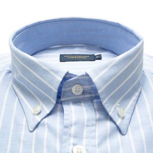 Light blue striped shirt in cotton and linen