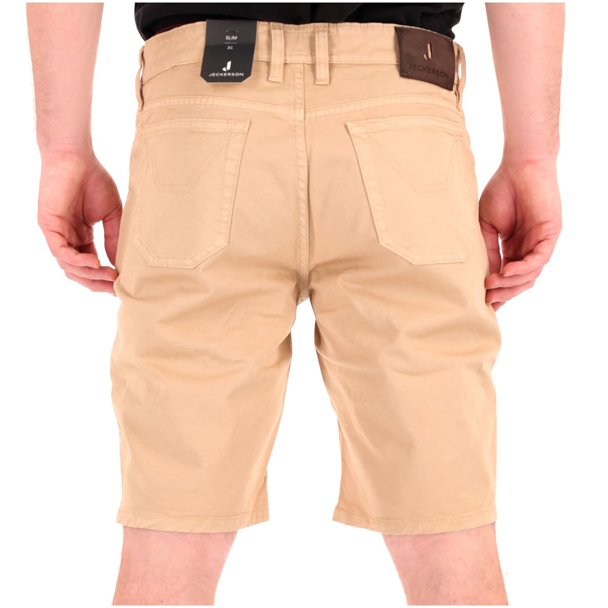 Jeckerson Beige Cotton Bermuda Shorts