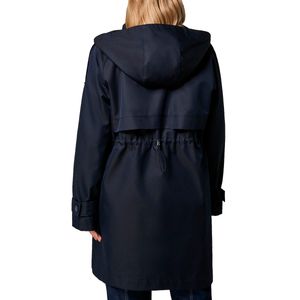 Trench blu lungo Adelio in cotone