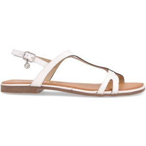 Leather sandal with crossed straps