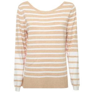 Pullover bicolore a righe in viscosa stretch