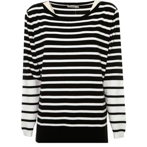 Pullover bicolore a righe in viscosa stretch