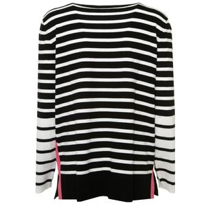 Pullover bicolore a righe in viscosa stretch