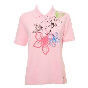 Polo in cotone Pima con fiore stampato