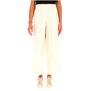 Pantaloni cropped in lino