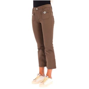 Jeans cropped con dettagli gioiello logo sulle tasche
