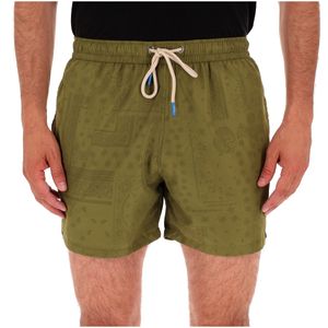 Short swim trunks with drawstring