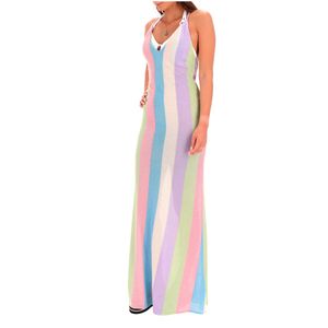 Long multicolored lurex dress