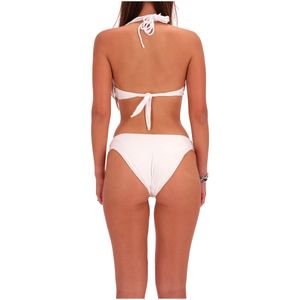 Complete white ribbed bikini