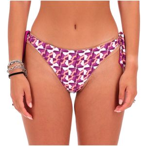 Printed knotted bikini bottom with laces