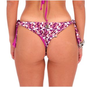 Printed knotted bikini bottom with laces