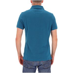 Polo in cotone con stampe tartan nel colletto