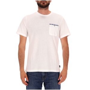Cotton T-shirt with checked pocket