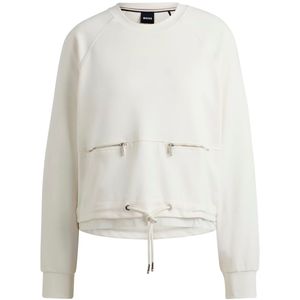 White sweatshirt with adjustable hem