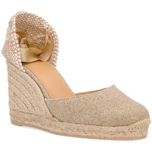 Golden wedge espadrilles