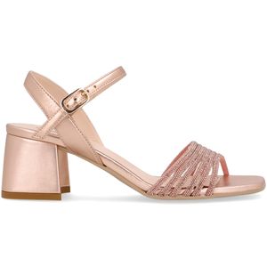 Leather sandal with Shiny heel