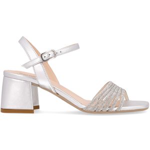 Sandalo in pelle con tacco Shiny