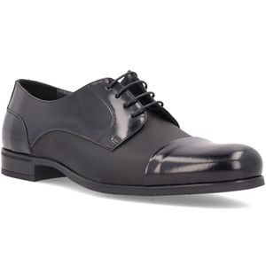 Derby in black brushed denim