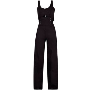 Tuta in cotone stretch con laccetti