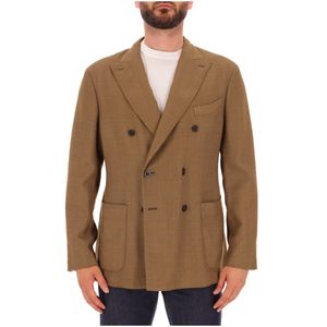 Green double-breasted jacket in wool blend