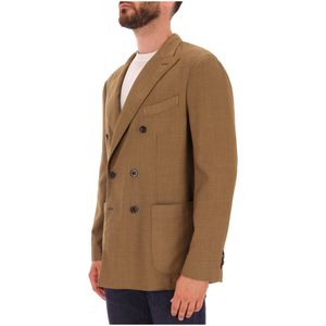 Green double-breasted jacket in wool blend