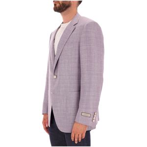 Purple jacket in wool, silk and linen blend