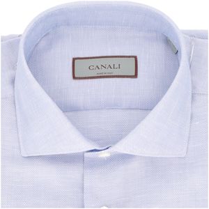 Camicia azzurra in cotone e lino