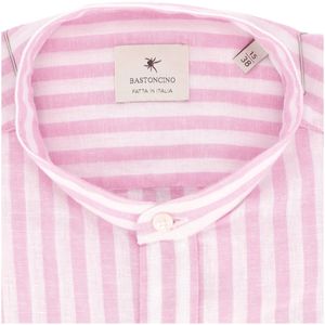 Camicia Simo a righe in misto lino e cotone