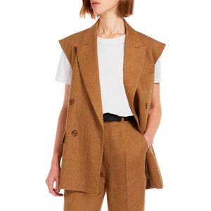 Gilet doppiopetto in lino Eliche