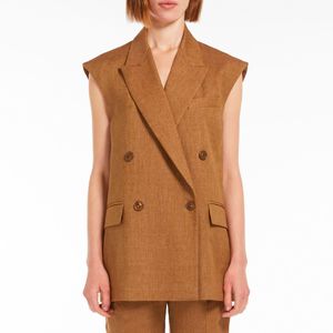Gilet doppiopetto in lino Eliche