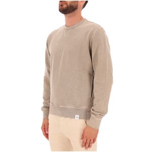 Washed cotton sweatshirt with logo patch