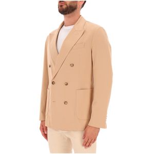 Double-breasted jacket in cotton jersey