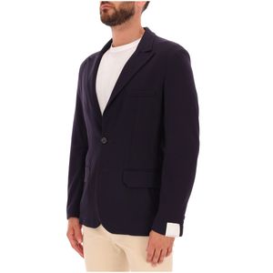 Navy jacket in stretch viscose jersey