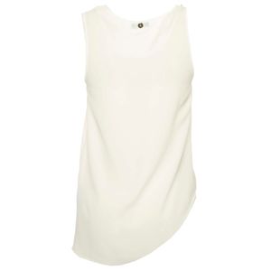 Top in misto seta con gioiello
