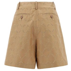 Bermuda in gabardina con logo all over