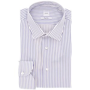 Blue striped long-sleeved shirt