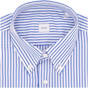 Camicia a righe blu con pochette