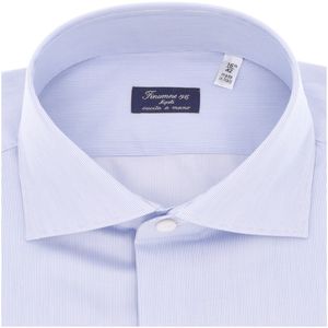 Camicia azzurra Milano cucita a mano