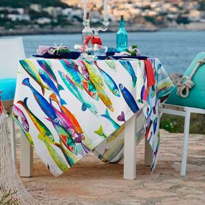 Tablecloth Poisson Blue 160x230