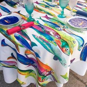 Tablecloth Poisson Blue 160x230