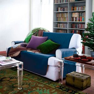 Bicolor three-seat sofa cover