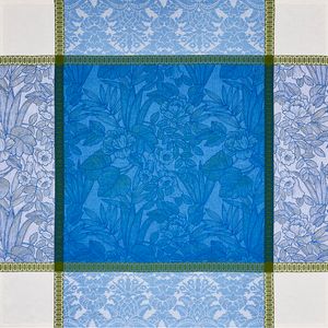 Escapade Tropical blue tablecloth 120x120