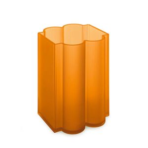 Orange low Okra vase