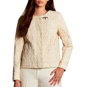 Giacca effetto crochet beige