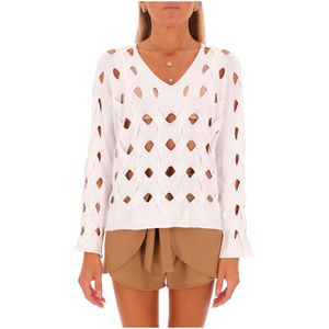 Perforated cable sweater