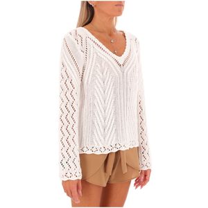 Pullover forato in maglia ricamata