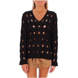 Perforated cable sweater