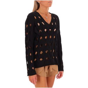 Perforated cable sweater