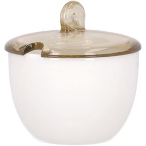 Zuccheriera Tiffany in ceramica bianca e beige