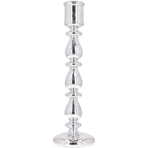 Candelabro Mina argento in vetro 31cm